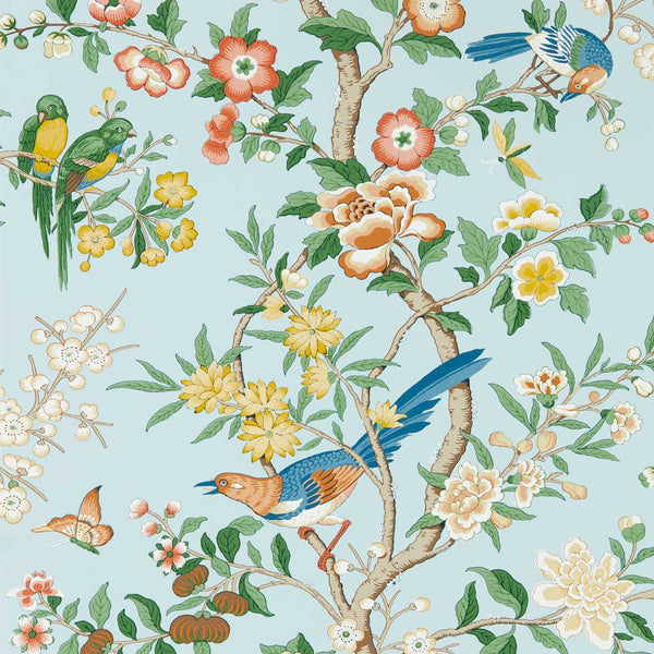 Chinoiserie Hall-Wallpaper-Sanderson-Dawn Blue-Roll-217112-Selected Wallpapers