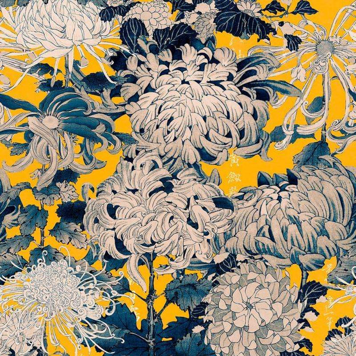 Chrysantemums-behang-Tapete-Mind the Gap-Yellow-300 cm (standaard)-WP20321-Selected Wallpapers