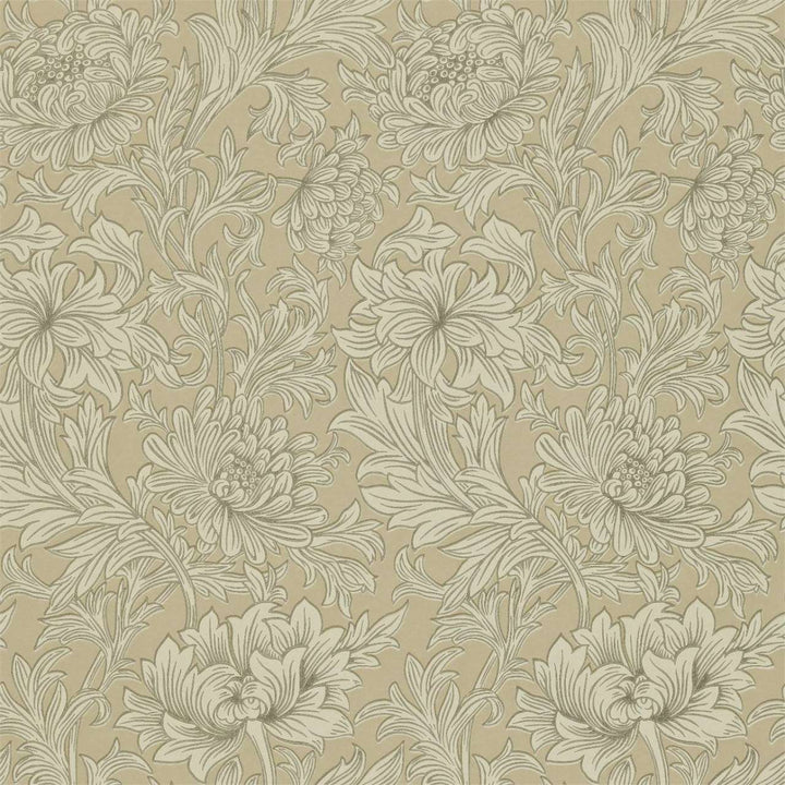 Chrysanthemum Toile-behang-Tapete-Morris & Co-Ivory/Gold-Rol-210417-Selected Wallpapers
