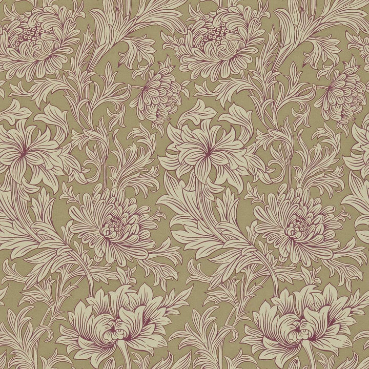 Chrysanthemum Toile-behang-Tapete-Morris & Co-Grape/Bronze-Rol-DMOWCH102-Selected Wallpapers