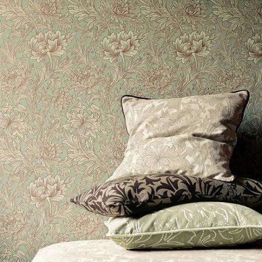 Chrysanthemum Toile-behang-Tapete-Morris & Co-Selected Wallpapers