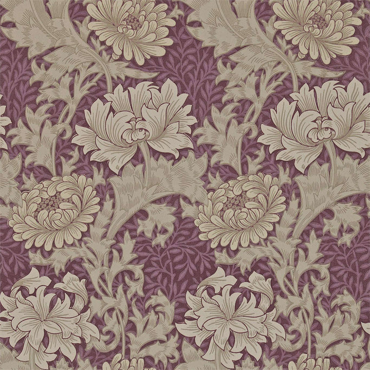 Chrysanthemum-behang-Tapete-Morris & Co-Wine-Rol-212548-Selected Wallpapers