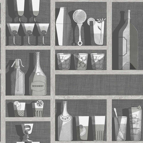 Cocktails-behang-Cole & Son-Zwart/Wit-Rol-114/23045-Selected Wallpapers