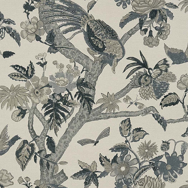Coromandel-Behang-Thibaut-Grey-Rol-T10227-Selected Wallpapers