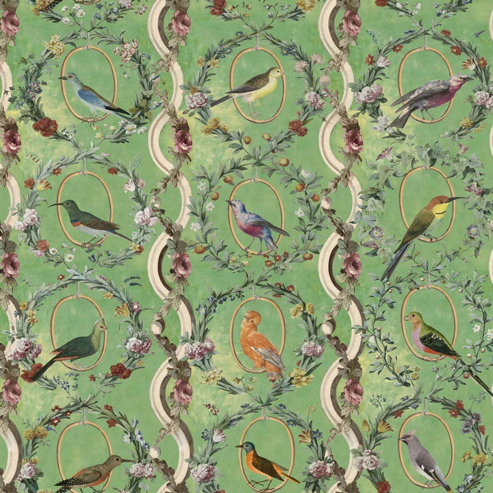 Countesse's Aviarium-behang-Tapete-Mind the Gap-Groen-300 cm (standaard)-WP20426-Selected Wallpapers