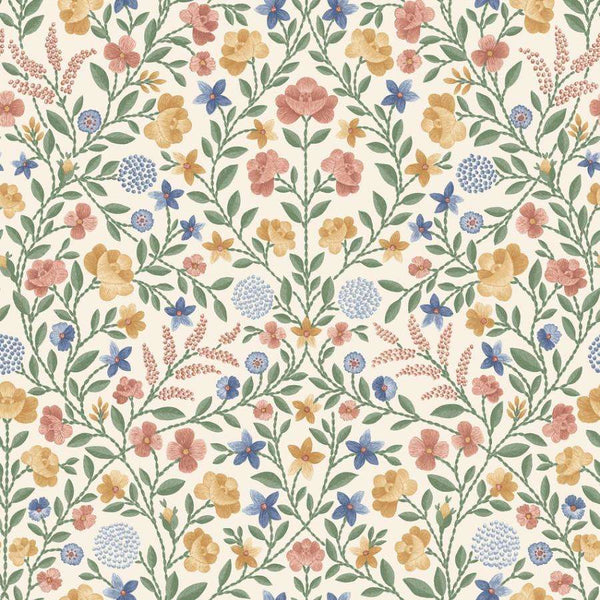 Court Embroidery-behang-Cole & Son-Coral & Marigold-Rol-118/13029-Selected Wallpapers