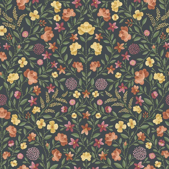 Court Embroidery-behang-Tapete-Cole & Son-Marigold, Tangerine & Red-Rol-118/13031-Selected Wallpapers