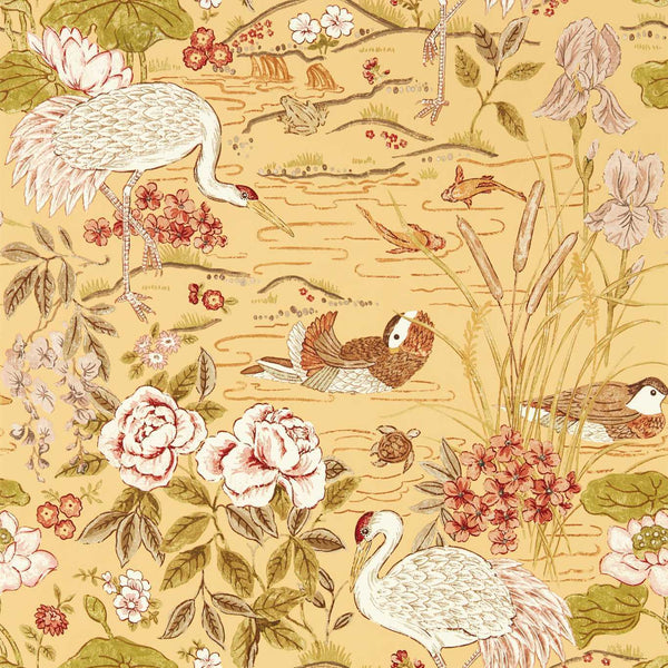 Crane & Frog-Wallpaper-Sanderson-Honey-Roll-217124-Selected Wallpapers