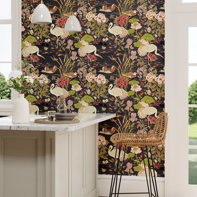 Crane & Frog wallpaper by Sanderson