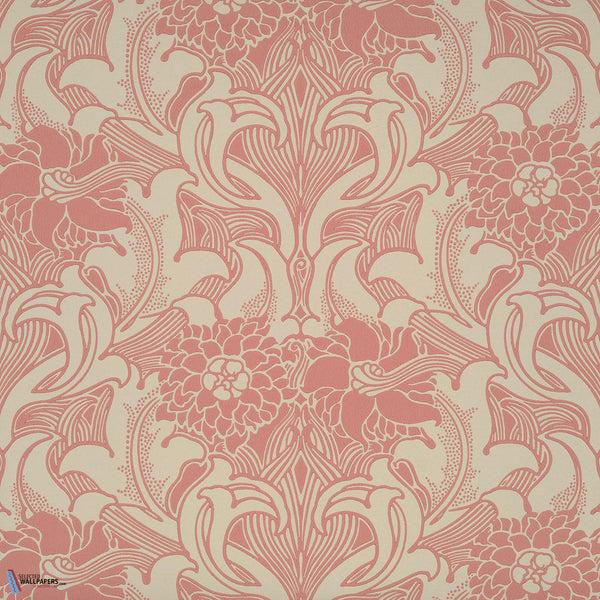 Dahlia Scroll-Tapete-Little Greene-Carmine-Rolle-0263DACARMI-Selected Wallpapers