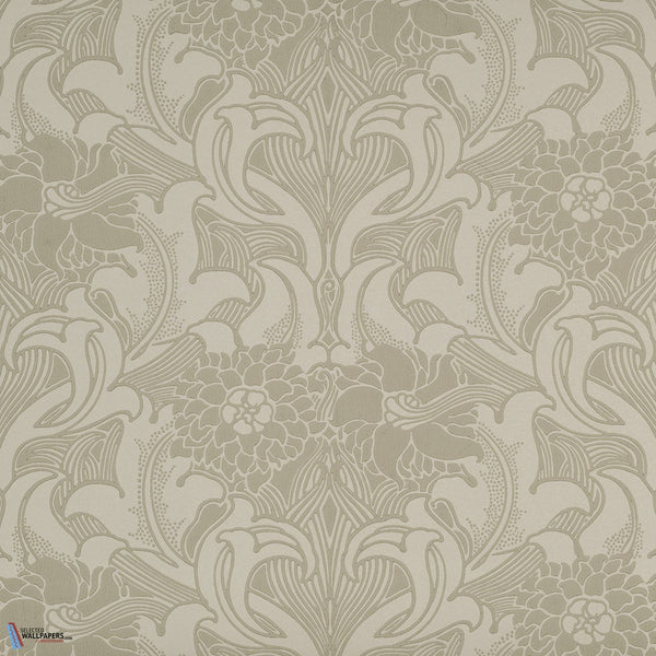 Dahlia Scroll-Tapete-Little Greene-French Grey-Rolle-0263DAFRENC-Selected Wallpapers