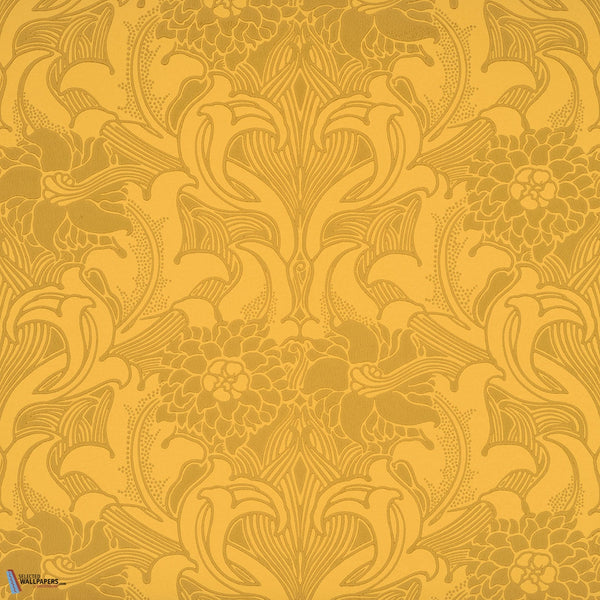 Dahlia Scroll-Tapete-Little Greene-Giallo-Rolle-0263DAGIALL-Selected Wallpapers