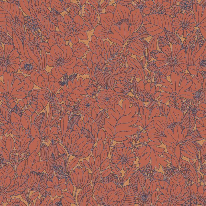 Dahlia-behang-Tapete-Casamance-Garance/Cuivre-Rol-75111324-Selected Wallpapers