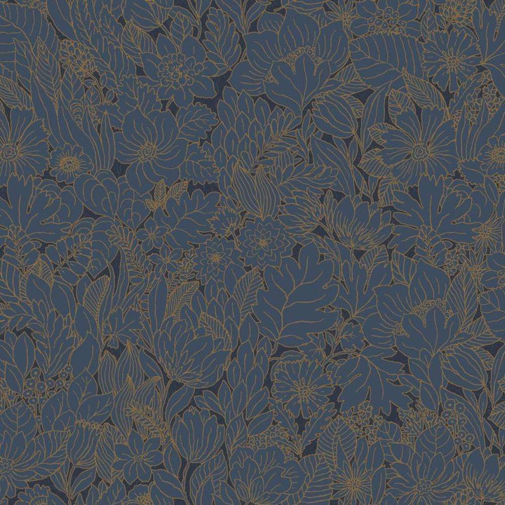 Dahlia-behang-Tapete-Casamance-Marine/Or-Rol-75111630-Selected Wallpapers