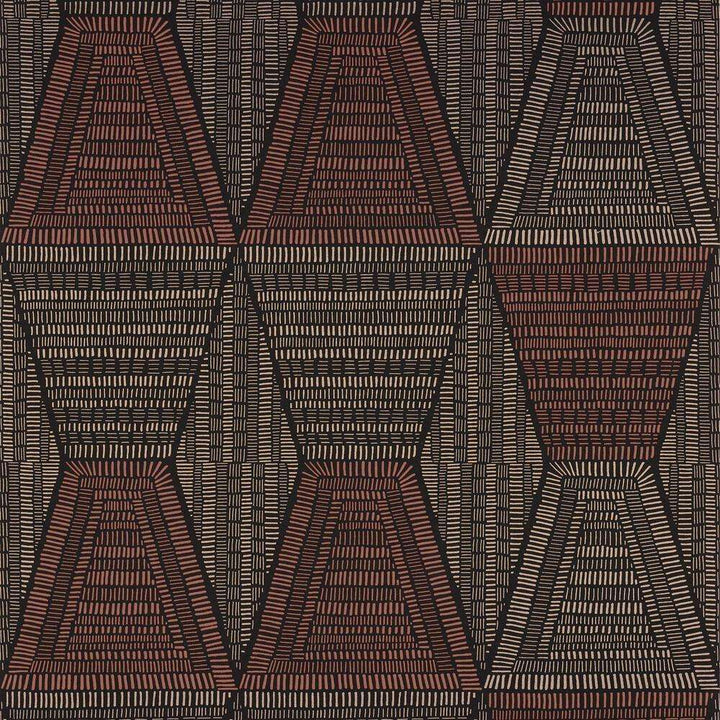 Daia-behang-Tapete-Casamance-Noir/Terracotta-Rol-75274486-Selected Wallpapers