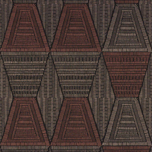 Daia-wallpaper-Casamance-Noir/Terracotta-Roll-75274486-Selected Wallpapers