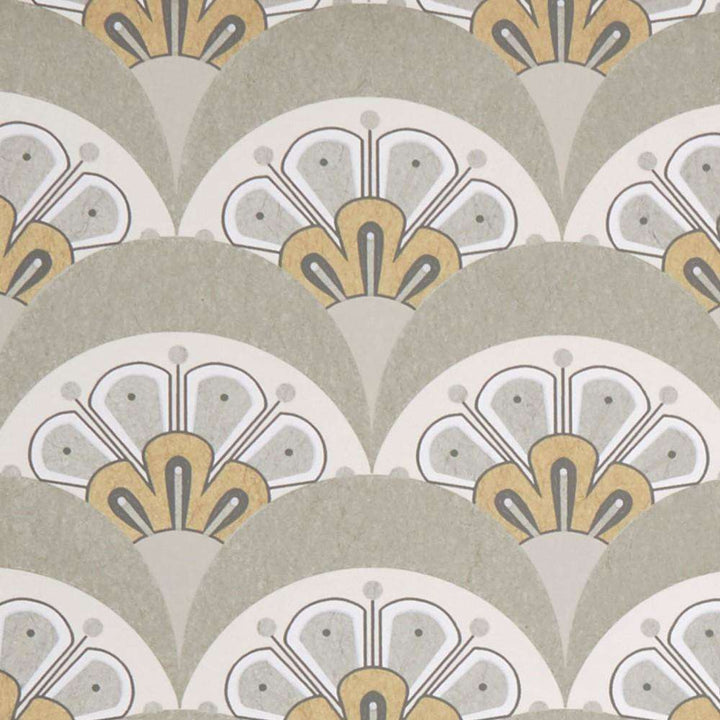 Deco Scallop-Behang-Tapete-Liberty-Pewter White-Rol-07241001K-Selected Wallpapers