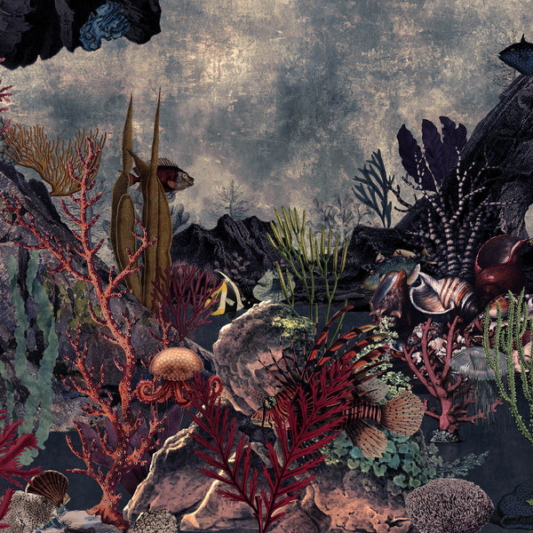 Deep Down-Behang-Presence-Ocean Blue-Silk Vinyl-PS106/03-Selected Wallpapers