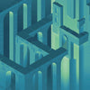 Digi-Maze-behang-Inkiostro Bianco-Blue-Vinyl 68 cm-INKEEEG2001-Selected Wallpapers
