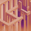 Digi-Maze-behang-Inkiostro Bianco-Orange-Vinyl 68 cm-INKEEEG2002-Selected Wallpapers