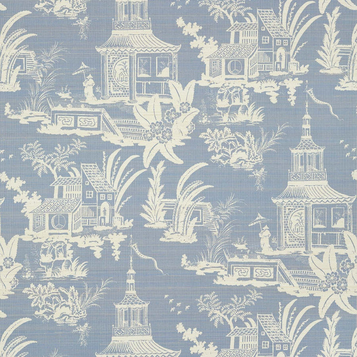 Empress Court-Behang-Tapete-Thibaut-Blue-Rol-T13649-Selected Wallpapers