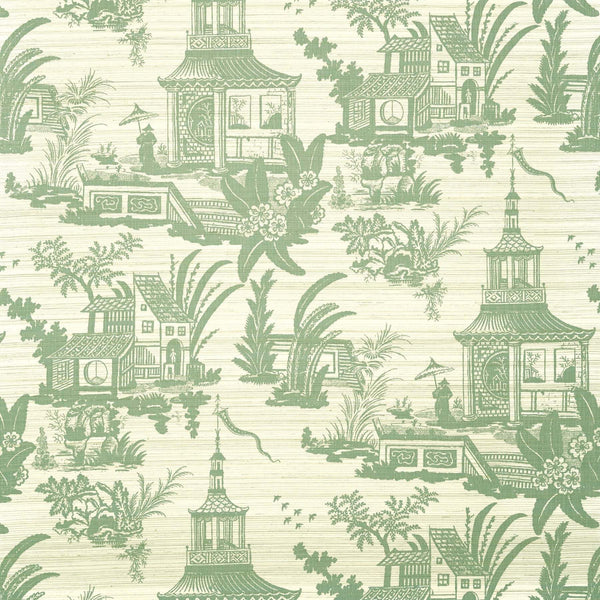 Empress Court-Behang-Thibaut-Green-Rol-T13650-Selected Wallpapers