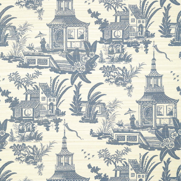 Empress Court-Behang-Thibaut-Navy-Rol-T13653-Selected Wallpapers