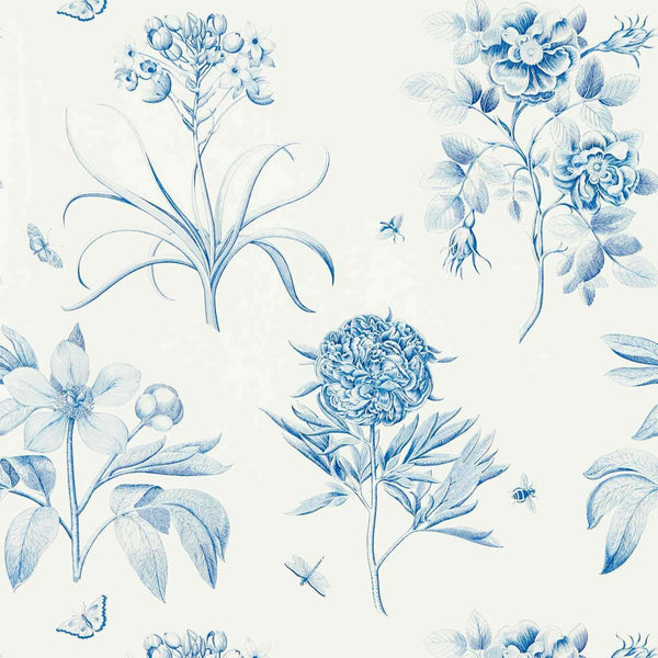 Etchings & Roses-behang-Tapete-Sanderson-China Blue-Rol-217052-Selected Wallpapers
