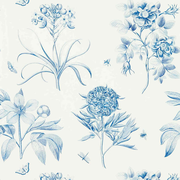Etchings & Roses-behang-Sanderson-China Blue-Rol-217052-Selected Wallpapers