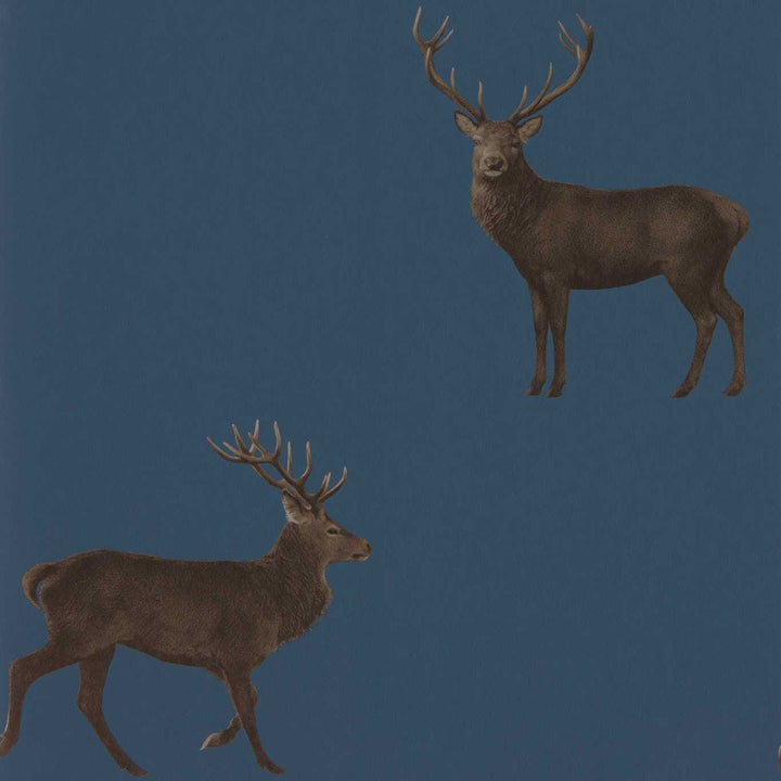 Evesham Deer-behang-Tapete-Sanderson-Indigo-Rol-216620-Selected Wallpapers