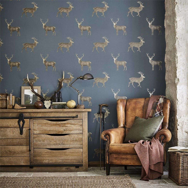 Evesham Deer-behang-Tapete-Sanderson-Selected Wallpapers