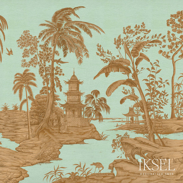 Exotic Chinoiserie-behang-Iksel-Pistachio-225 cm-SC103_SC62-Selected Wallpapers