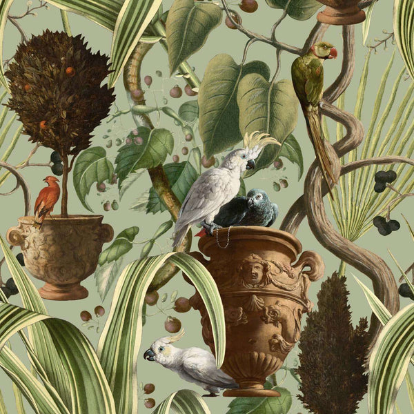 Exotic Menagerie-behang-Mind the Gap-Bruin/Groen/Rood-300 cm (standaard)-WP20516-Selected Wallpapers