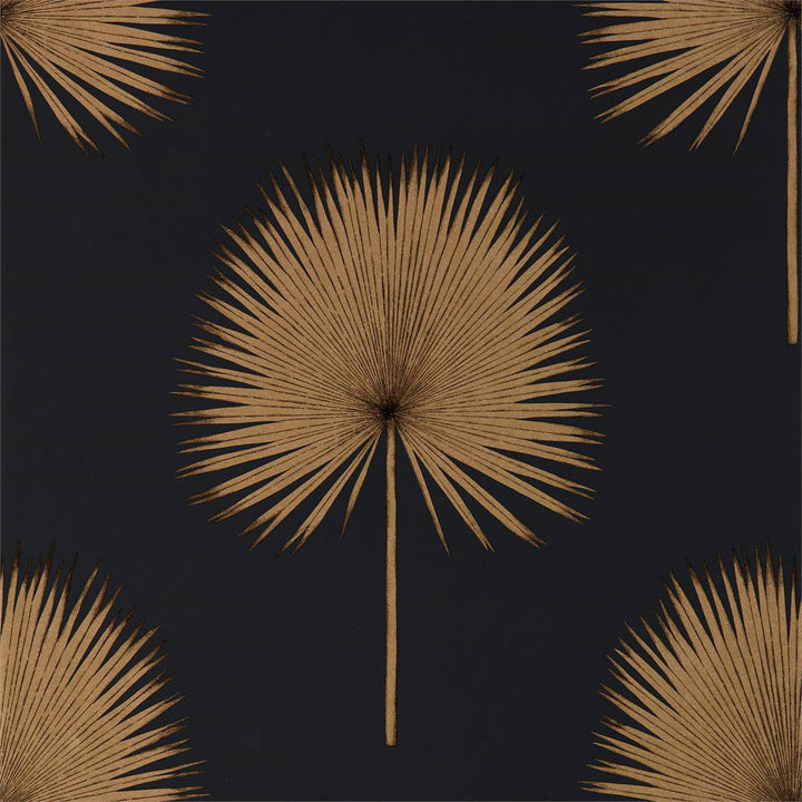 Fan Palm-behang-Tapete-Sanderson-Charcoal/Gold-Rol-216639-Selected Wallpapers