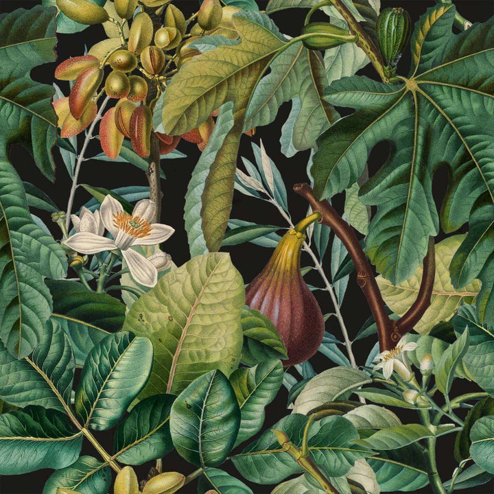 Figs and Dates-behang-Tapete-Mind the Gap-Zwart/Bruin/Groen-300 cm (standaard)-WP20517-Selected Wallpapers