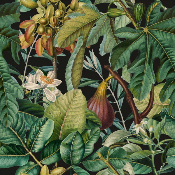 Figs and Dates-behang-Mind the Gap-Zwart/Bruin/Groen-300 cm (standaard)-WP20517-Selected Wallpapers