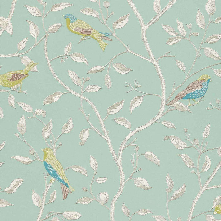 Finches-behang-Tapete-Sanderson-Duck Egg-Rol-DOPWFI103-Selected Wallpapers
