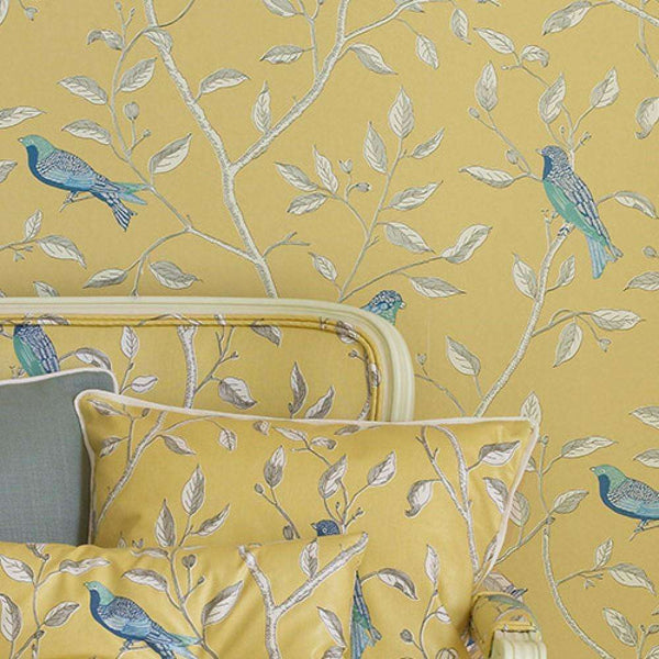 Finches-wallpaper-Sanderson-Selected Wallpapers