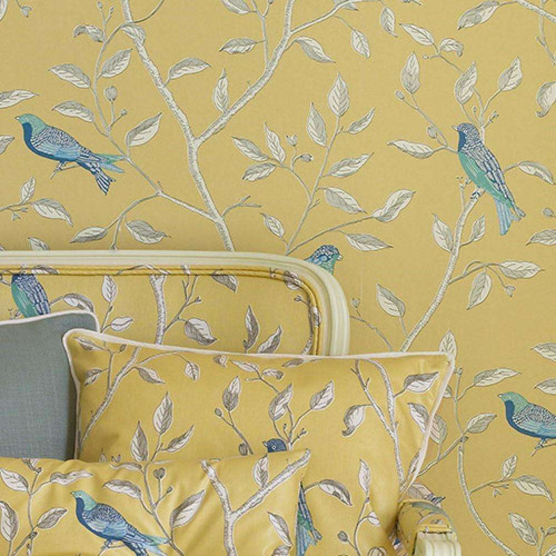 Finches behang van Sanderson