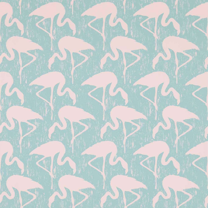 Flamingos-behang-Tapete-Sanderson-Turquoise Pink-Rol-214569-Selected Wallpapers