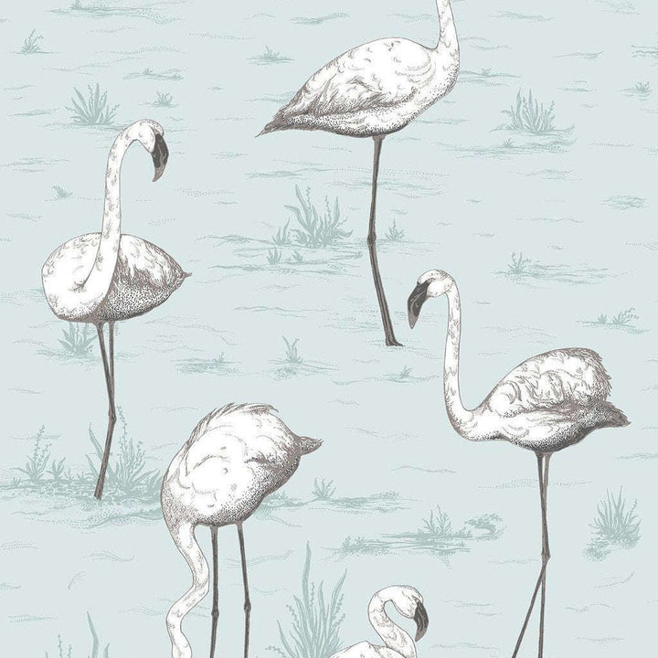 Flamingos-behang-Tapete-Cole & Son-Powder Blue-Rol-95/8047-Selected Wallpapers