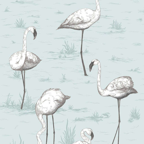 Flamingos-behang-Cole & Son-Powder Blue-Rol-95/8047-Selected Wallpapers