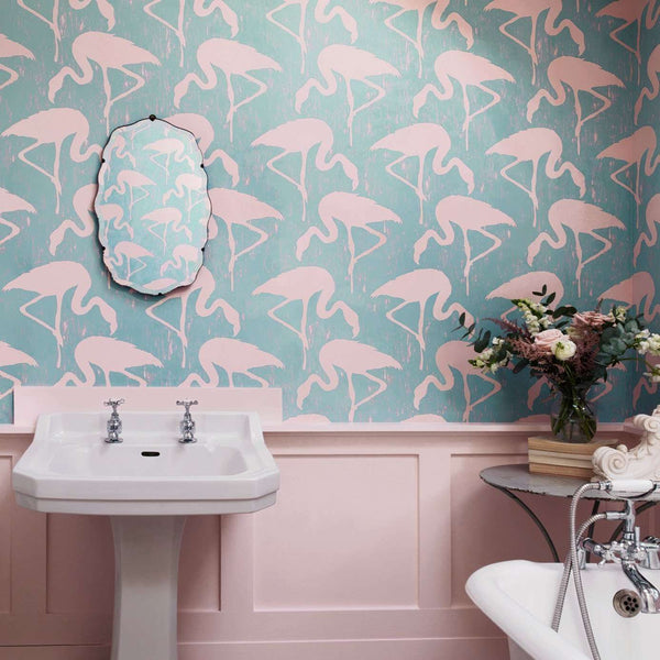 Flamingos-wallpaper-Sanderson-Selected Wallpapers