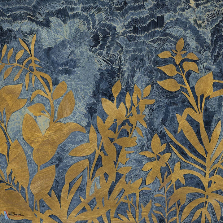 Fleur de Lune-Behang-Tapete-Casamance-Marine/Dore-Set-75651934-Selected Wallpapers