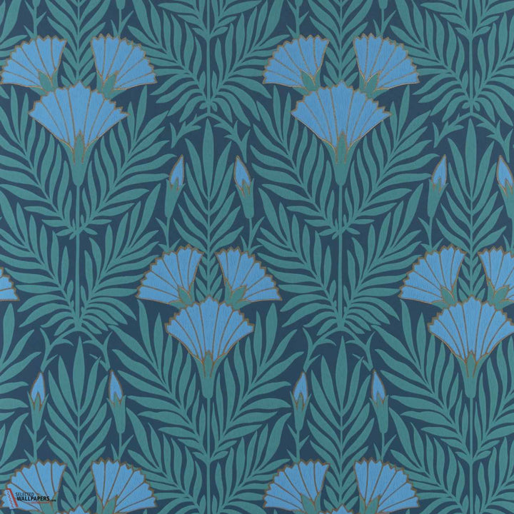 Floral Fanfare-Behang-Tapete-1838 wallcoverings-Cornflower Blue-Rol-2311-171-04-Selected Wallpapers
