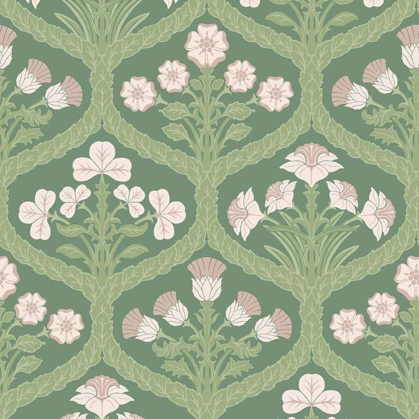 Floral Kingdom-behang-Cole & Son-Ballet Slipper & Leaf Green-Rol-116/3009-Selected Wallpapers