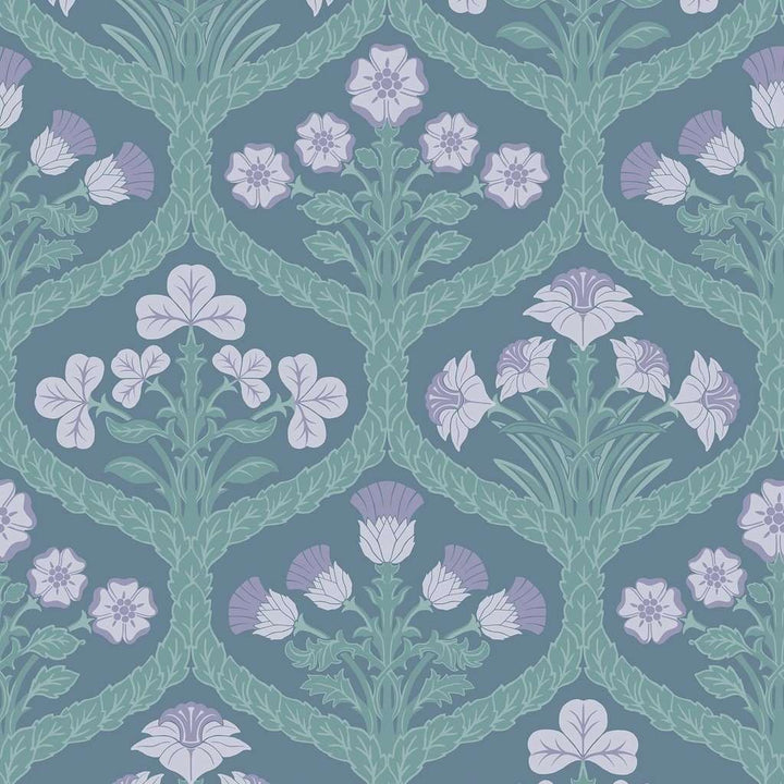 Floral Kingdom-behang-Tapete-Cole & Son-Lilac & Teal-Rol-116/3011-Selected Wallpapers