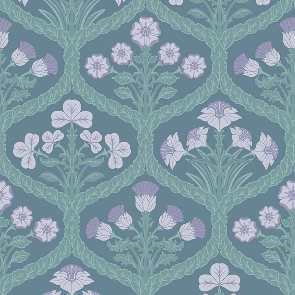 Floral Kingdom-behang-Cole & Son-Lilac & Teal-Rol-116/3011-Selected Wallpapers