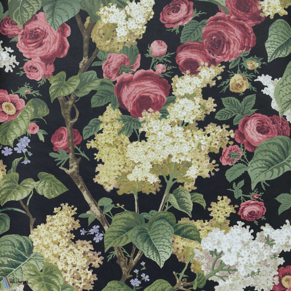 Floribunda-Wallpaper-1838 wallcoverings-Midnight Black-Roll-2311-168-04-Selected Wallpapers