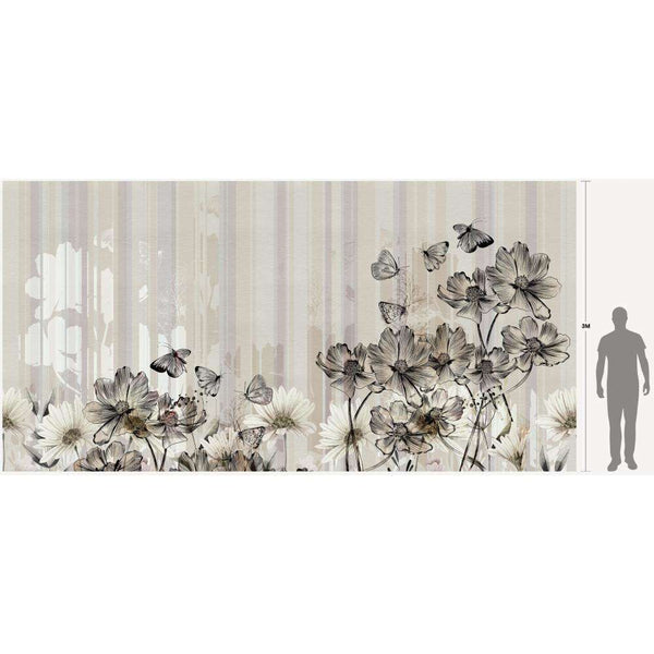 Flowerlines-behang-Inkiostro Bianco-Selected Wallpapers